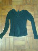 Blusa Gola V PRETA HERING MANDA COMPRIDA (m)